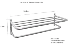 Imagen de Toallero Repisa Estante Con Barral acero Cromado