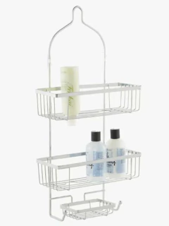 Organizador Ducha Baño 2 Estantes +jabonera+colgante Cromado - Vintash Home