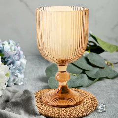 Set x 6 Copas 280ml Vidrio Stripes Ambar - comprar online