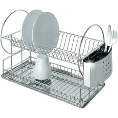 Secaplatos Escurridor Cromado C/ Bandeja Y Cubiertero