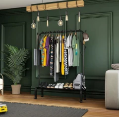 Organizador Perchero Movil Reforzado simple con ruedas 360° - Vintash Home