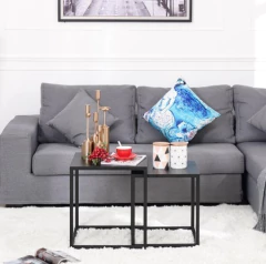 Mesas Ratona Nido X2 Hierro Negra - tienda online