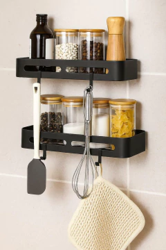 Repisas Aluminio Multiuso X2 Para Pared Negro en internet