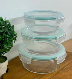 Recipiente Hermetico x3 Piezas Redondo - tienda online