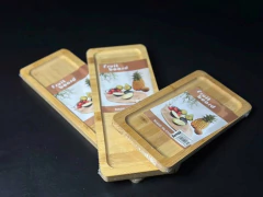 Set x 3 Bandejas Madera Bambu Rectangular Picada Desayuno Sushi