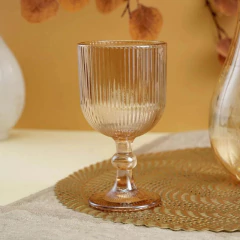 Set x 6 Copas 280ml Vidrio Stripes Ambar en internet