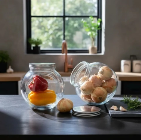 Frascos Vidrio 2 Posiciones Tapa Acero 4000 ml Gigante - comprar online