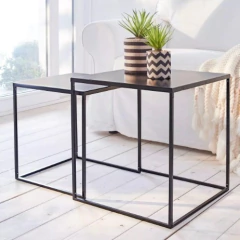 Mesas Ratona Nido X2 Hierro Negra - Vintash Home