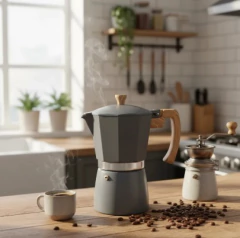 Cafetera Tipo Italiana Express 9 Pocillos Gris - tienda online