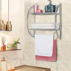 Organizador De Baño 2 Estantes Toallero Acero Cromado en internet