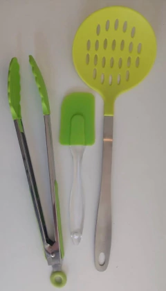 Imagen de Set Utensilios De Cocina Acero Silicona Acrilico Verde