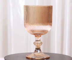 Set x 6 Copas 280ml Vidrio Stripes Ambar - comprar online