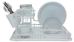 Escurridor Secaplatos Acero 2 Pisos Con Bandeja Blanco en internet