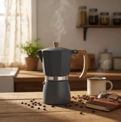 Cafetera Tipo Italiana Express 9 Pocillos Gris - Vintash Home