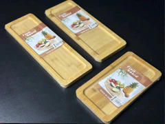 Set x 3 Bandejas Madera Bambu Rectangular Picada Desayuno Sushi - comprar online