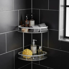 Repisa Organizador Esquina Aluminio Doble Baño Ducha