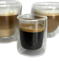Pocillo Cafe Doble Pared Vidrio 100 ml en internet