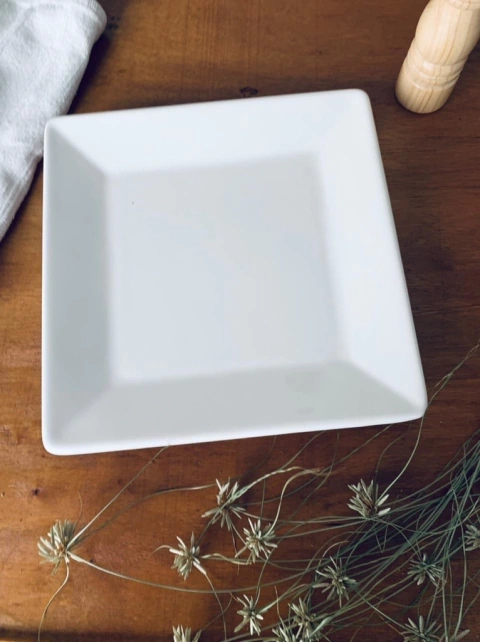 Plato Cuadrado Ceramica X6 23x23 Cm