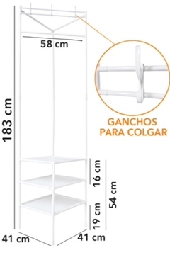 Imagen de Organizador Perchero Esquinero 3 Estantes