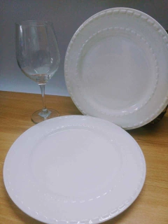 Platos X 6 Playo Ceramica 27 Cm Vintage Lineas - comprar online