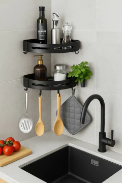 Repisas esquinera Aluminio Multiuso X2 Para Pared - Vintash Home