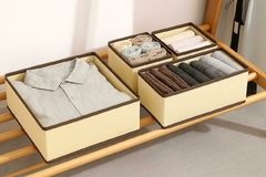Set X6 Organizador Para Cajones/placard Para Ropa Interior Beige - tienda online