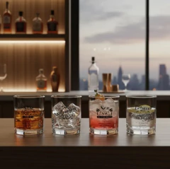 Set X 4 Vasos Vidrio Decorados Tragos en internet