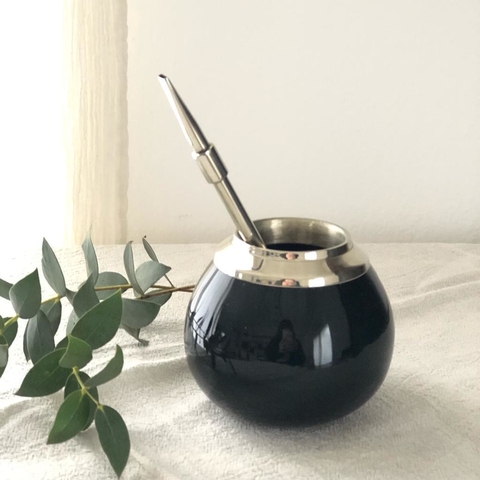 MATE CERAMICA NEGRO LISO ALPACA