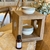 HORNITO CUBO DE MADERA CON CUENCOS CRUDOS Y GRIS
