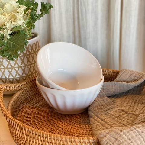 BOWL MEDIANO FACETADO BLANCO