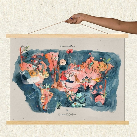 MAPAMUNDIS LITERARIO ILUSTRADO 85X65