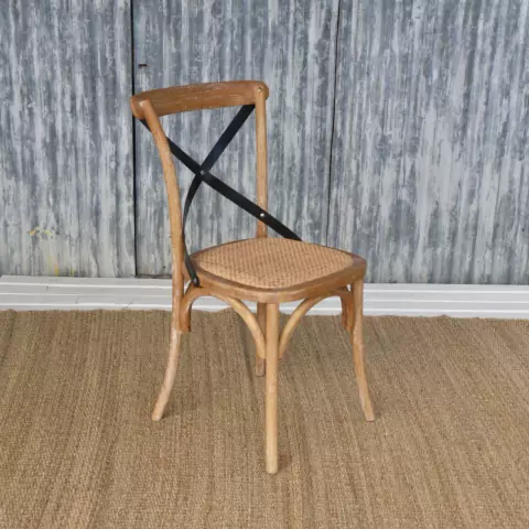 SILLA CROSS NATURAL RESPALDO HIERRO