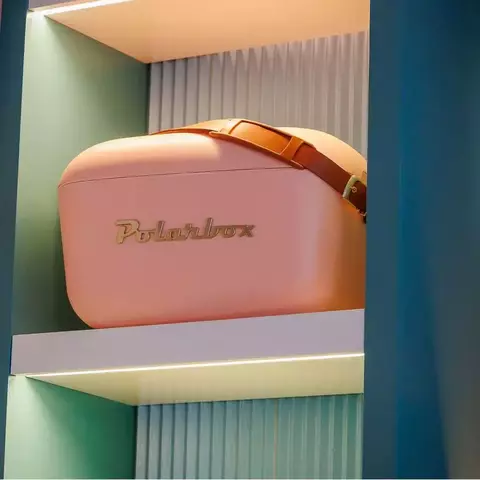 CONSERVADORA POLARBOX DELUXE 12LTS RETRO ROSA GOLD C/CORREA MARRON