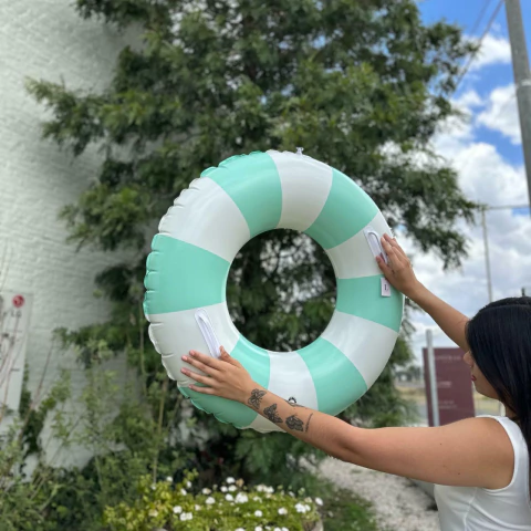 INFLABLE CELESTE Y BLANCO