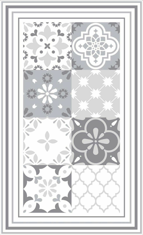 ALFOMBRA VINILICA RAFIA GRIS 60X98 CM