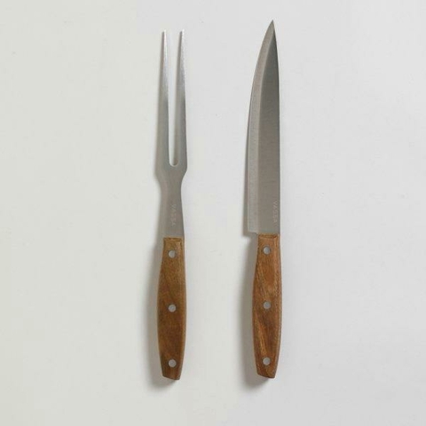 SET DE ASADO ACERO INOXIDABLE/MADERA 33 CM