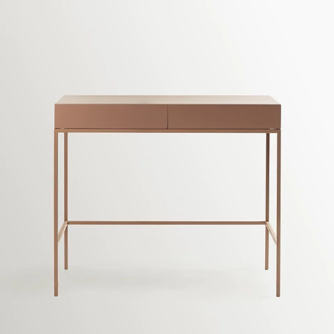 ESCRITORIO MINI MADERA LAQUEADA Y HIERRO MONOCROMO - comprar online