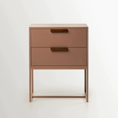 MESA DE LUZ DE MDF Y HIERRO MONOCROMO