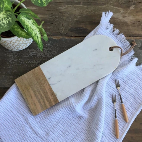 TABLA DE MARMOL / MADERA CUPULA 38 X 15 CM