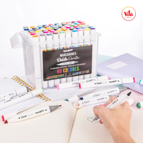 Marcador Talbot doble punta x60