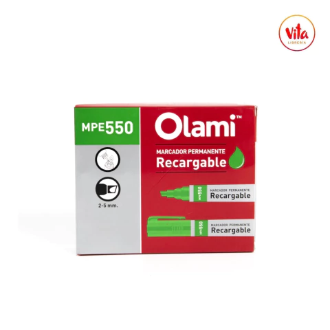 Marcador olami permanente punta biselada VERDE - comprar online