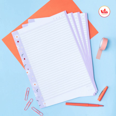 Repuesto hojas A4 RAYADO con margen diseño "Caos ordenado" - comprar online