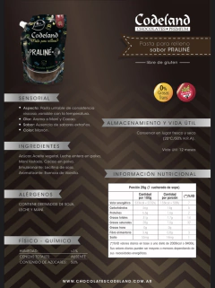 Relleno PRALINE Codeland SIN TACC X 500 G CodelandShop en internet