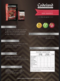 Chocolate Semi Amargo Codeland SIN TACC x 1 KG CodelandShop - CodelandShop