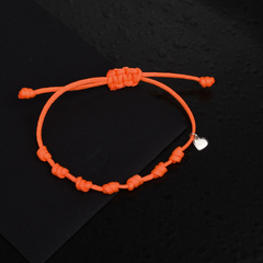 P116C Pulsera Siete Nudos Kids Naranja Fluo