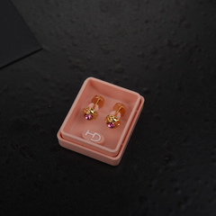 A034F Aro Abridor Strass Mediano con perno de oro 18k (Rosa) - comprar online