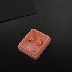 A034D Aro Abridor Strass Pequeño con perno de oro 18k (Rosa) - comprar online
