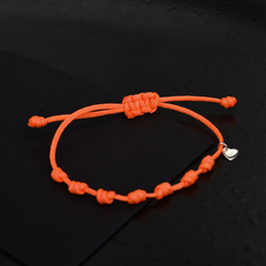 P116C Pulsera Siete Nudos Kids Naranja Fluo - comprar online