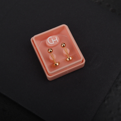 A034B Aro Abridor Bolita 3,5mm con perno de oro 18k