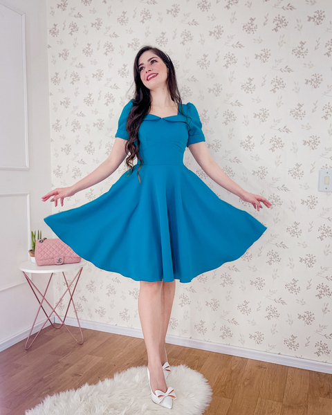 Vestido Vívian Azul Surreal